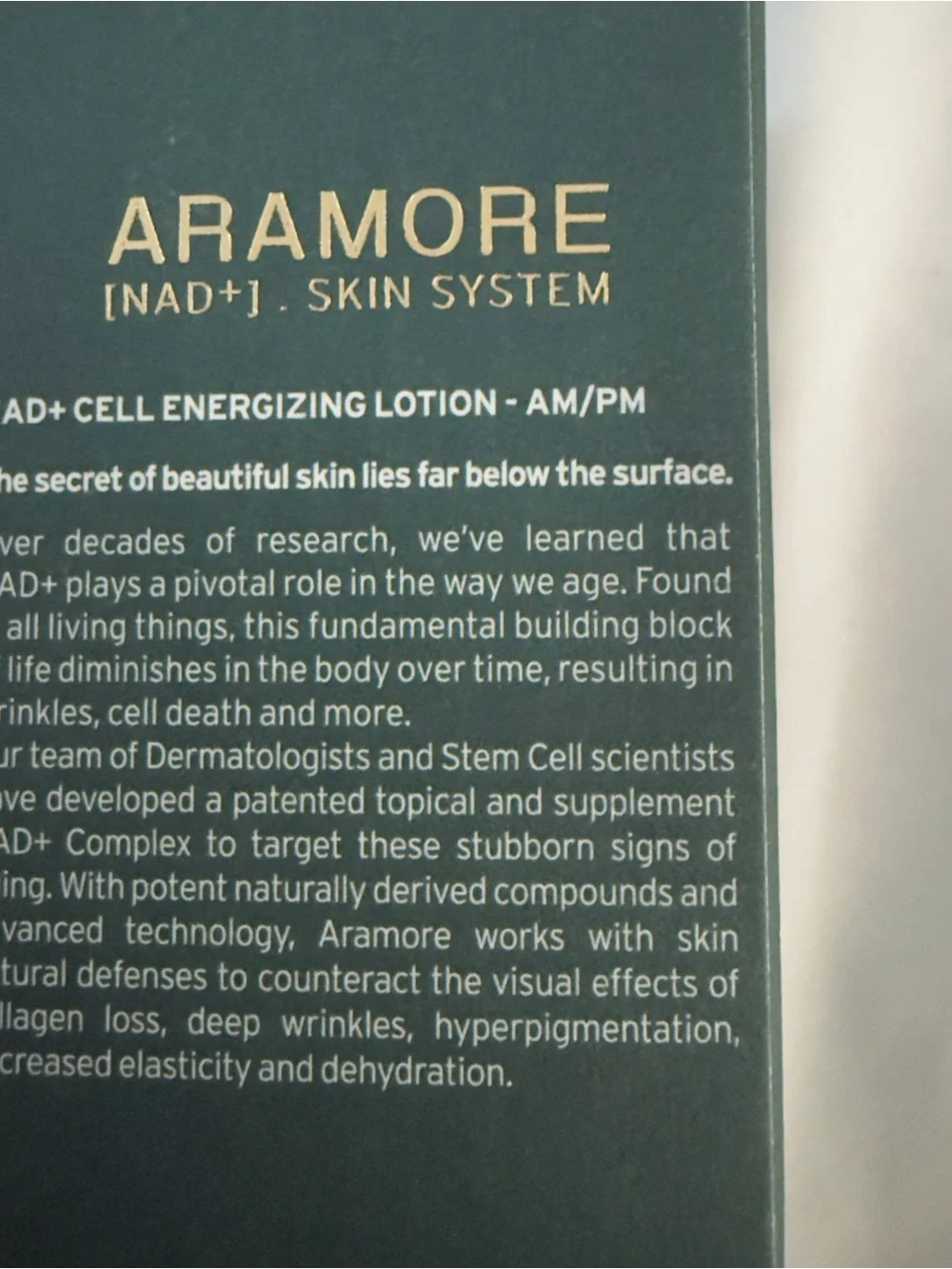 ARAMORE NAD+ Energizing Lotion Anti-Aging Face [NAD+] Skin System 15ml. BNIB  Sh